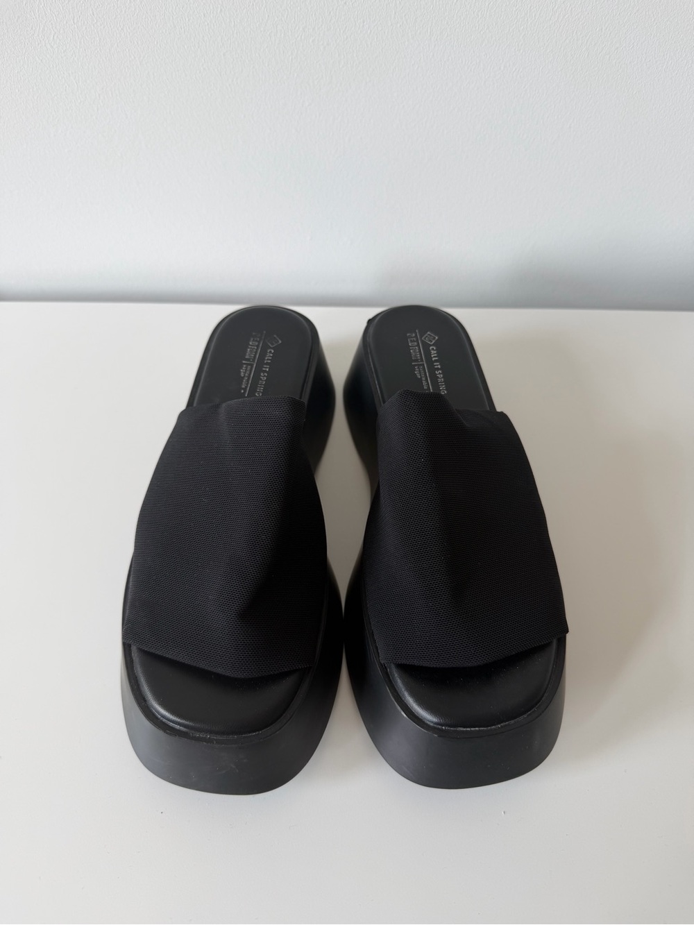 Call it Spring Black Platform Slide Sandals - Picture 2 of 7